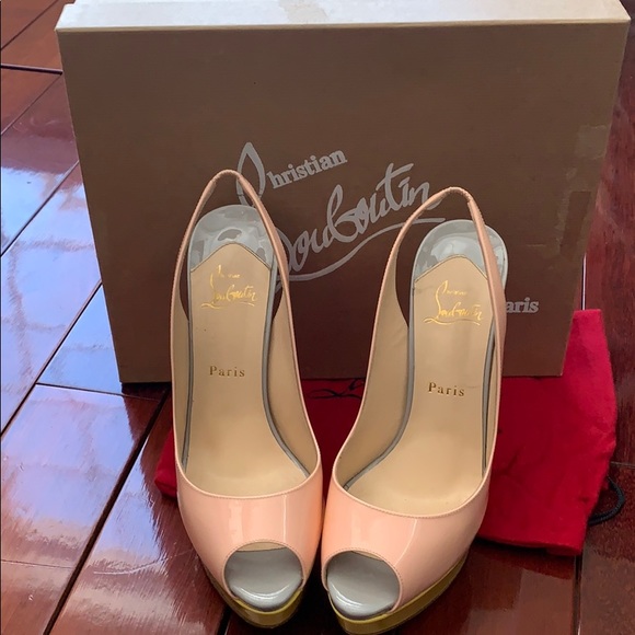 Christian Louboutin Lady Peep Sling Back PL Sz 9 - Picture 7 of 11